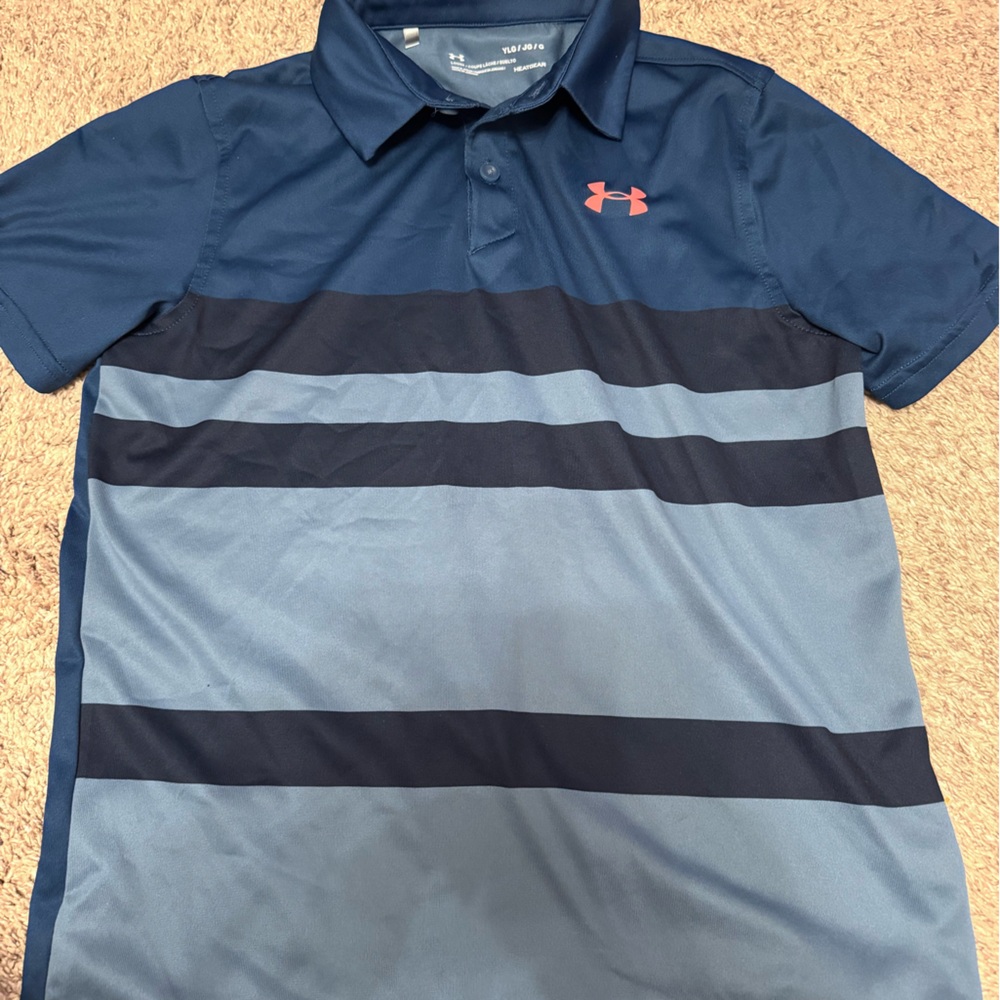 Under Armour Navy and Light Blue Polo